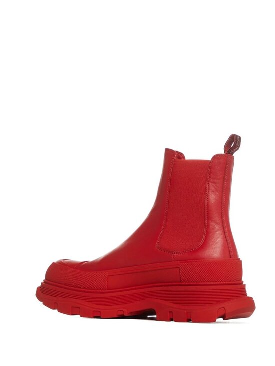 Alexander McQueen Red Tread Slick Chelsea Boots Size 43 (Retail $790) main image 9